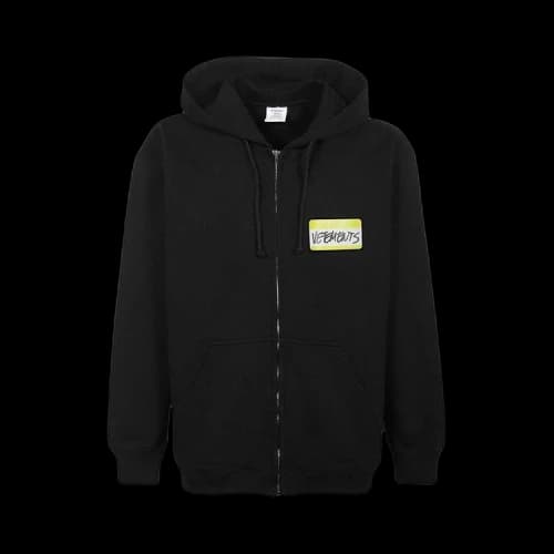 Vetements My Name Is Zip-Up Hoodie 'Black'