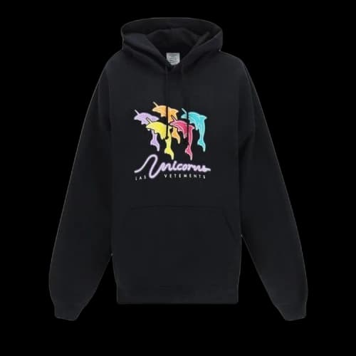Vetements Dolphin Unicorn Hoodie 'Black'