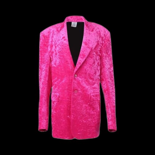Vetements Boxy Single Breasted Velvet Tailored Jacket 'Pink'