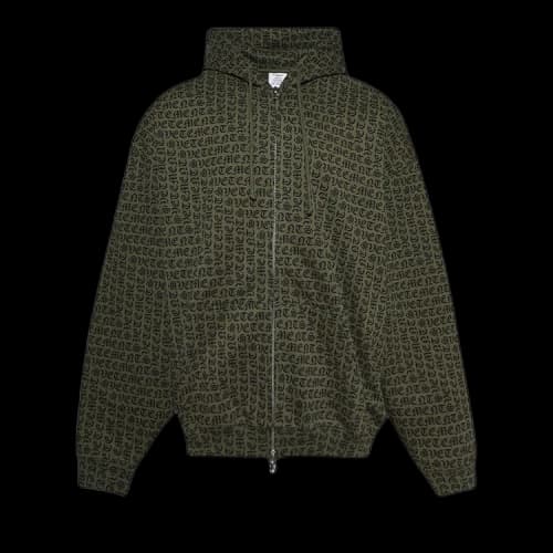 Vetements Gothic Monogram Zip-Up Hoodie 'Khaki'