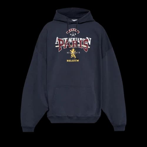 Vetements Merged Double Hood Embroidered Tourist Hoodie 'Navy'