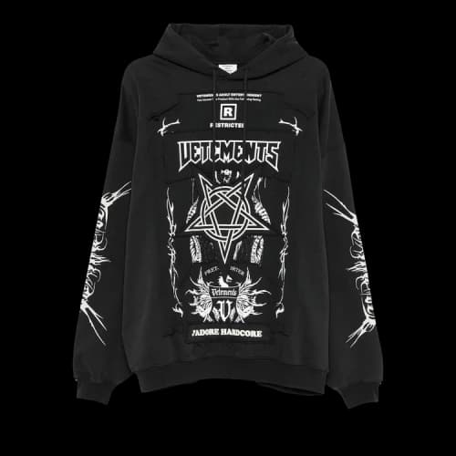 Vetements Patched Logo Hoodie 'Black'