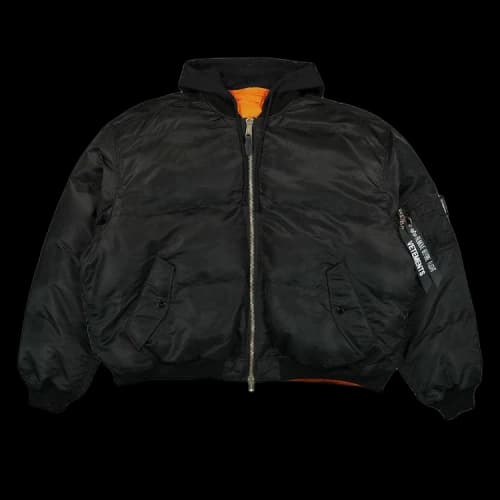 Vetements Quilted Hooded Bomber Jacket 'Black'