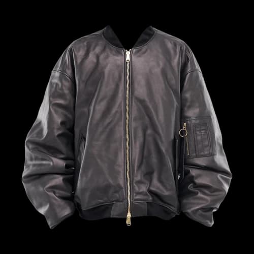 Vetements Leather Bomber Jacket 'Black'