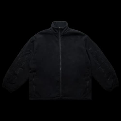 Vetements Embroidered Metal Logo Fleece Jacket 'Black'