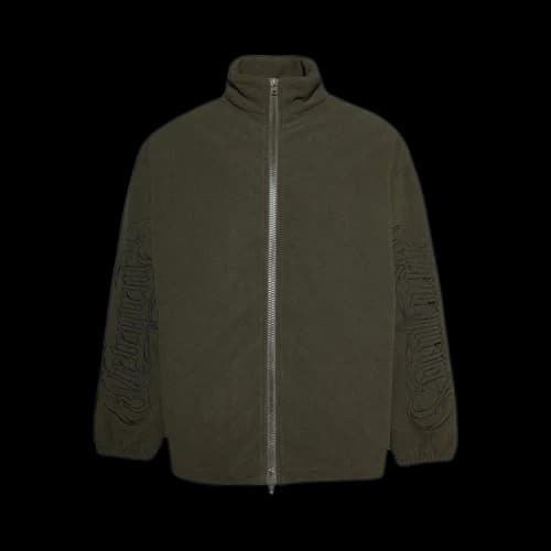 Vetements Embroidered Metal Logo Fleece Jacket 'Khaki'