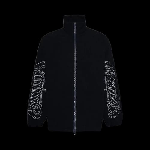Vetements Embroidered Metal Logo Fleece Jacket 'Navy'