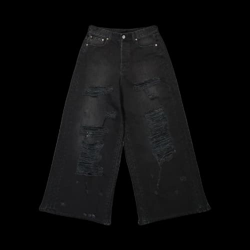 Vetements Ripped Big Shape Jeans 'Black'
