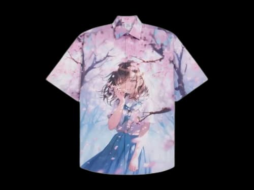 Vetements Anime Short Sleeved Shirt Blue