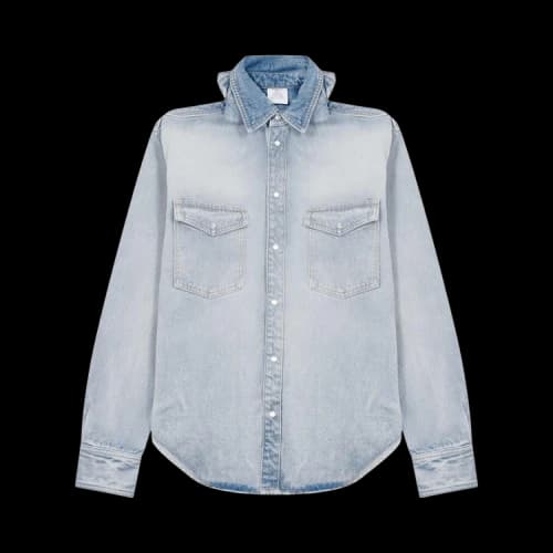 Vetements Front-Back Denim Shirt 'Light Blue'