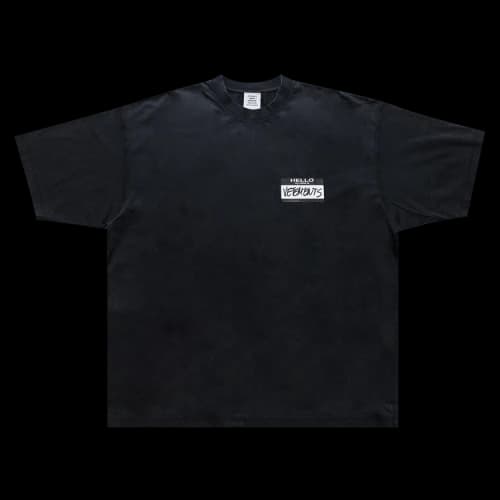 Vetements Hello My Name Is Vetements T-Shirt 'Black'