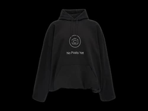 Vetements No Posts Cropped Boxy Hoodie Black