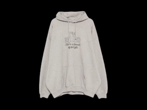 Vetements I'M Retired Oversized Hoodie Grey Melange