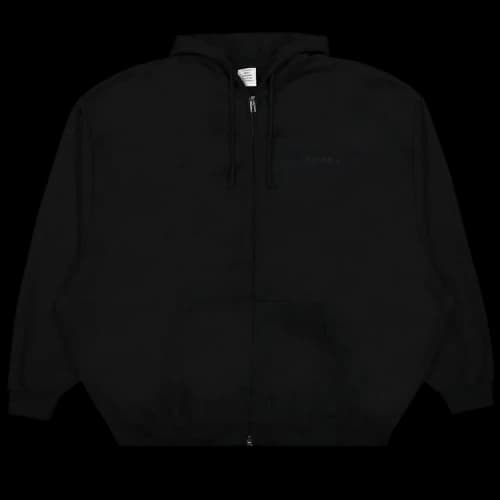 Vetements Embroidered Logo Oversized Zip-Up Hoodie 'Black'