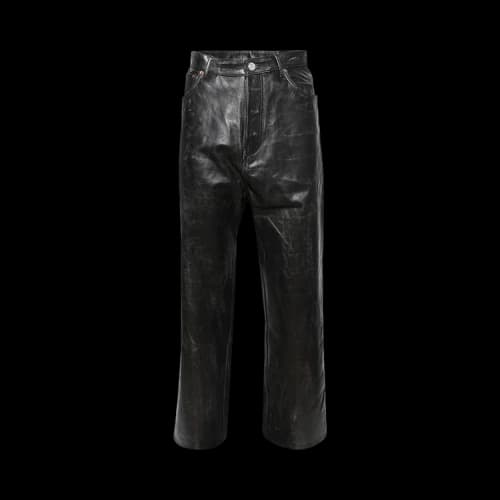 Vetements Distressed Leather Pants 'Black'