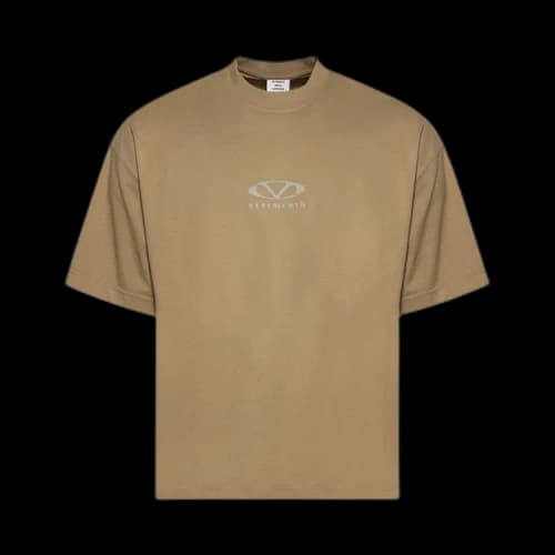 Vetements Oval Logo Cropped Boxy T-Shirt 'Taupe'