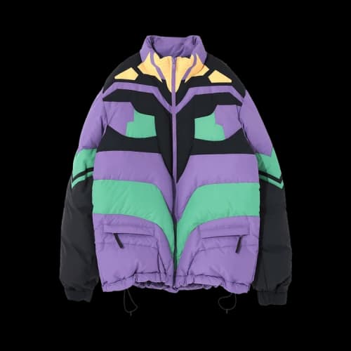 Undercover x Evangelion Padded Jacket In Purple/Green/Blue