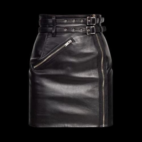 Undercover Multi Belt Leather Skirt 'Red'