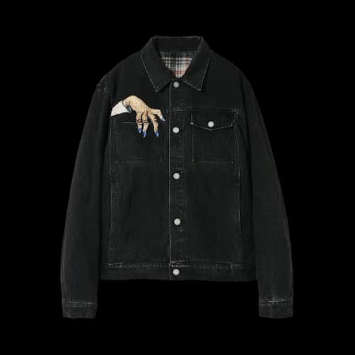 Undercover Bead Embroidered Denim Jacket 'Black'
