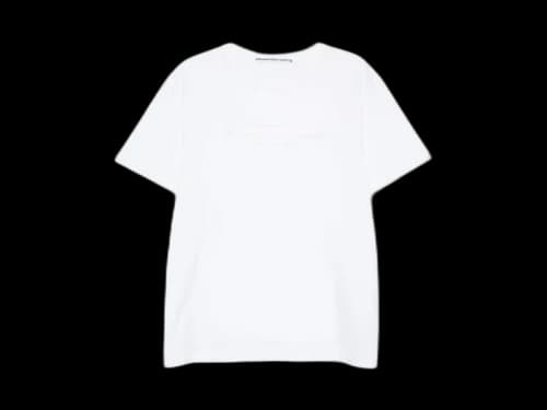 Alexander Wang Distressed Logo Short Sleeve Tee White