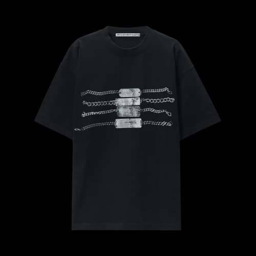 Alexander Wang Short-Sleeve Tee with Chain Graphic 'Black'