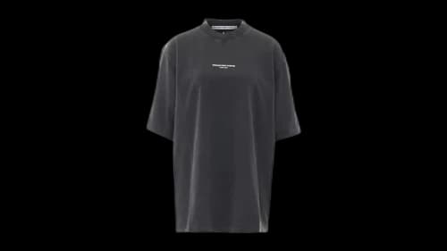 Alexander Wang Logo Print Short Sleeve Tee Washed Black