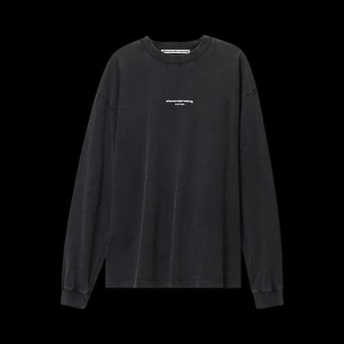Alexander Wang Logo Print Long-Sleeve Tee 'Washed Black'