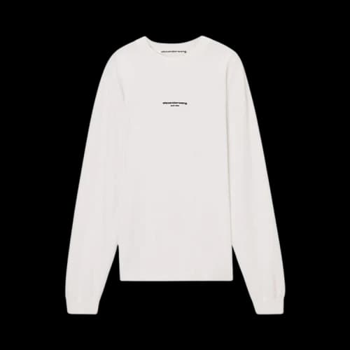 Alexander Wang Logo Print Long-Sleeve Tee 'White'