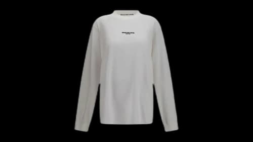 Alexander Wang Logo Print Long Sleeve Tee White