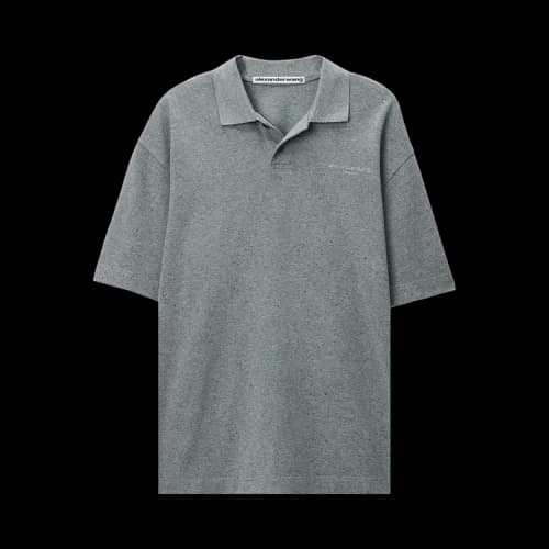 Alexander Wang Allover Hotfix Short-Sleeve Polo Tee 'Sidewalk'