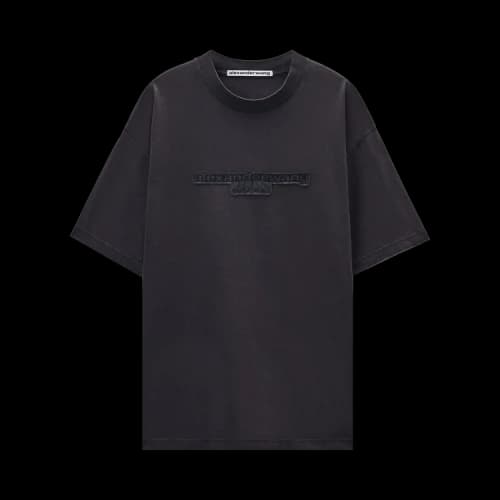 Alexander Wang Short-Sleeve Logo T-Shirt 'Washed Black Bean'