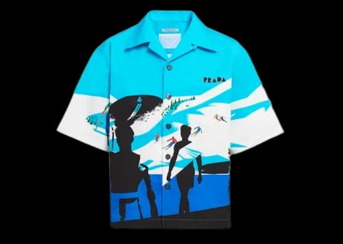 Prada Timecapsule January 2020 Poplin Shirt Blue