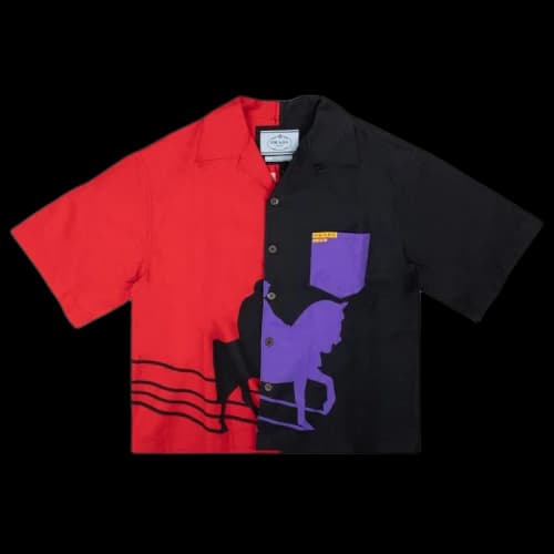 Prada Horse Double Match Shirt 'Black/Red/Purple'