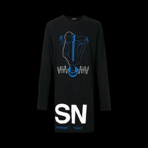 Undercover Spiritual Noise Cotton Jersey Top 'Black'