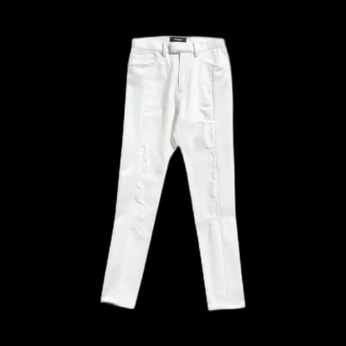 Undercover Suspirium Distressed Slim Fit Trousers 'White'
