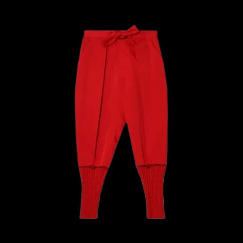 Undercover Mononoke Tapered Cropped Trousers 'Red'