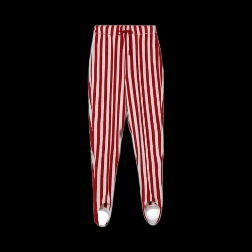 Undercover Mononoke Stirrup Pants Vertical Stripes 'Red'