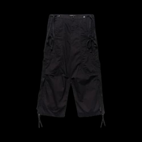 Undercover Throne of Blood Cropped Tied-Hem Trousers 'Black'