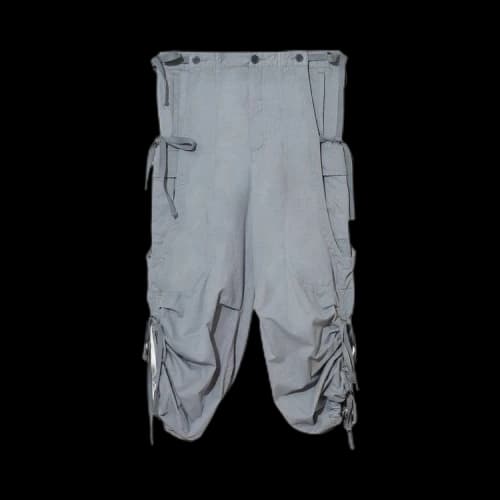 Undercover Throne of Blood Cropped Tied-Hem Trousers 'Grey'