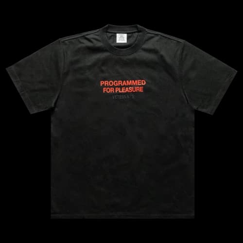 Vetements Programmed For Pleasure T-Shirt 'Black'