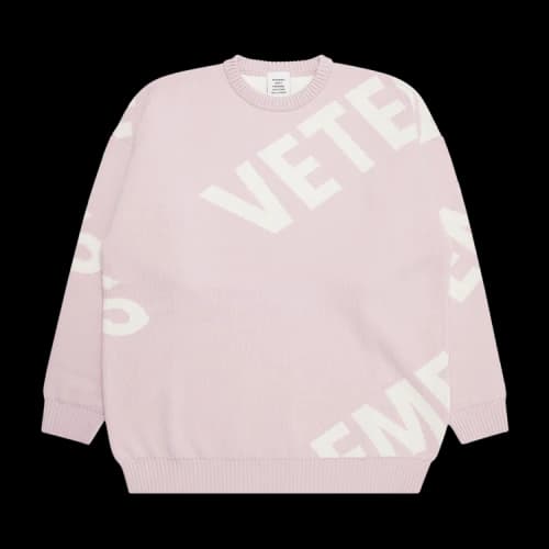 Vetements Giant Logo Knitted Jumper 'Baby Pink'