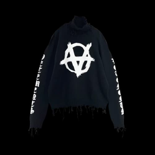 Vetements Destroyed Anarchy Turtleneck 'Black'