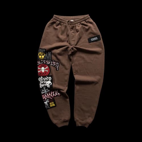 Vetements Metal Patched Logo Sweatpants 'Brown'