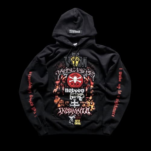Vetements Metal Patched Logo Hoodie 'Black'
