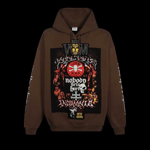 Vetements Metal Patched Logo Hoodie 'Brown'