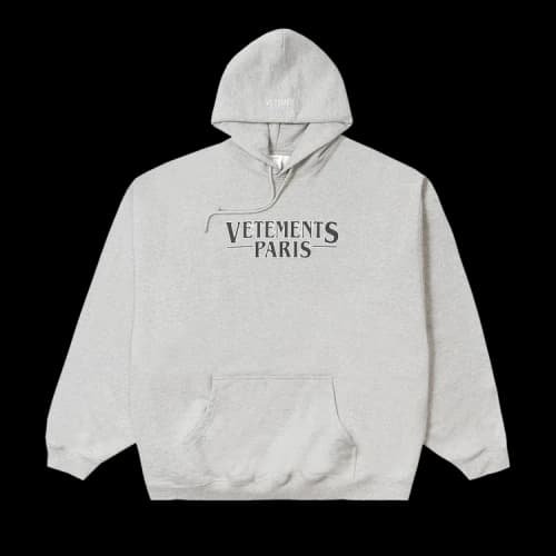 Vetements Paris Logo Hoodie 'Grey'
