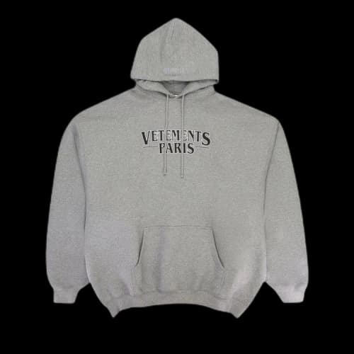 Vetements Paris Logo Hoodie 'Grey'