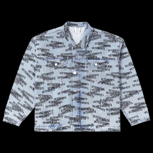 Vetements Stamped Logo Denim Jacket 'Blue'