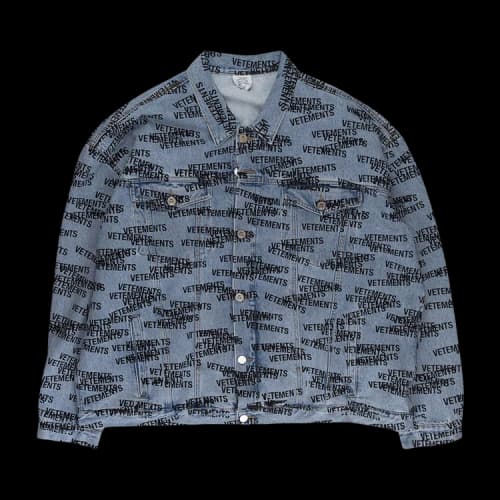 Vetements Stamped Logo Denim Jacket 'Blue'