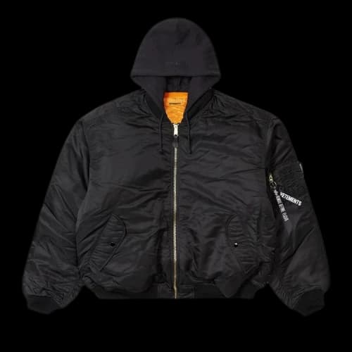 Vetements Hooded Bomber Jacket 'Black'